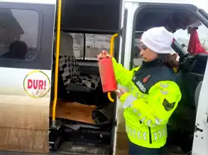 Ağrı Eleşkirt'te Okul Servislerine Denetim ve Eğitim
